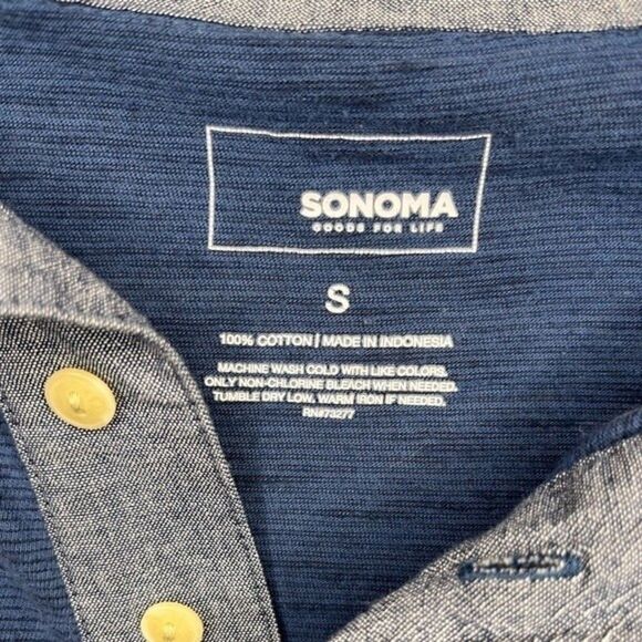 Sonoma Men’s Blue Short Sleeve Polo Shirt Size S - Picture 3 of 4